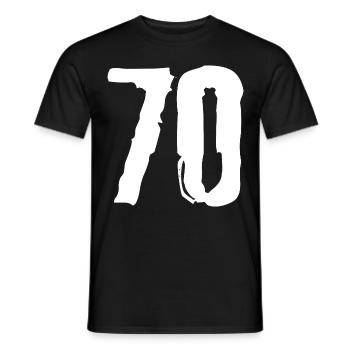 70 number jersey - Men's T-Shirt - black - Front - AI Model Male 178 light (178cm)