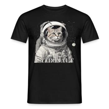 Catronaut Astronaute Cat T-Shirt - T-shirt homme - noir - Devant - AI Model Male 178 light (178cm)