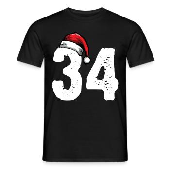 34 Numéro Noël - T-shirt homme - noir - Devant - AI Model Male 178 light (178cm)