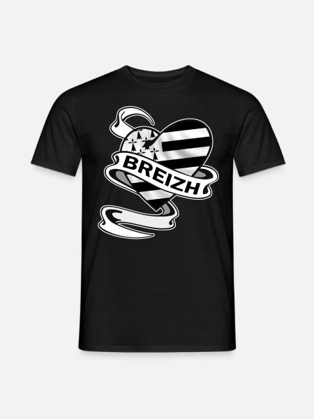 breizh bretagne heart - T-shirt homme - noir