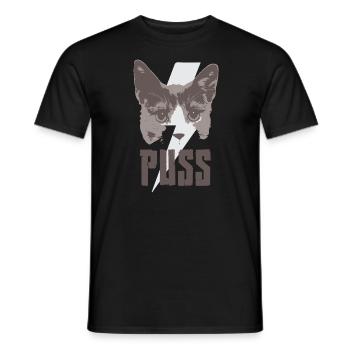 Cats portrait - Men's T-Shirt - black - Front - AI Model Male 178 light (178cm)