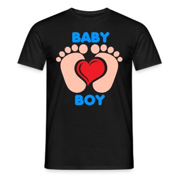 Baby feet heart brother baby boy birth sibling - Men's T-Shirt - black - Front - AI Model Male 178 light (178cm)