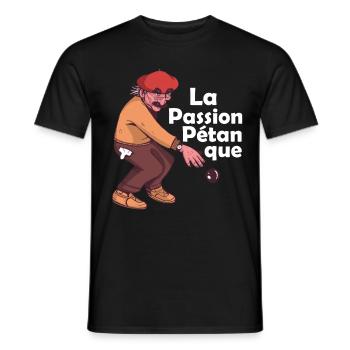 Français La Passion Pétanque Jeu de Pétanque Boule - Männer T-Shirt - Schwarz - Vorne - AI Model Male 178 light (178cm)