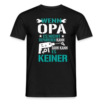 Opa Großvater Reparieren Basteln Bohrmaschine - Männer T-Shirt - Schwarz - Vorne - AI Model Male 178 light (178cm)