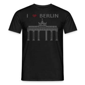 I Love Berlin ASCII - Men's T-Shirt - black - Front - AI Model Male 178 light (178cm)