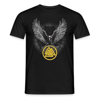 raven valhalla symbol - wikinger Rabe Valhalla - Männer T-Shirt - Schwarz - Vorne - AI Model Male 178 light (178cm)