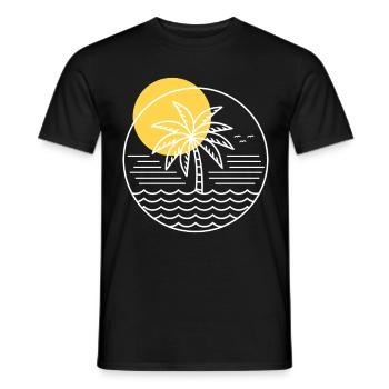 Palm Tree Circle - Men's T-Shirt - black - Front - AI Model Male 178 light (178cm)