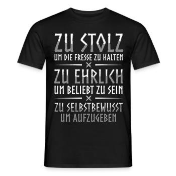 Stolz, Ehrlich, Selbstbe. - Männer T-Shirt - Schwarz - Vorne - AI Model Male 178 light (178cm)