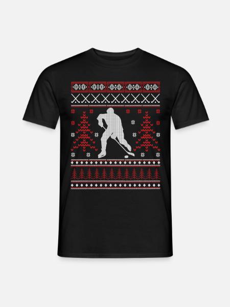 Eishockey - Ugly Christmas - Men's T-Shirt - black