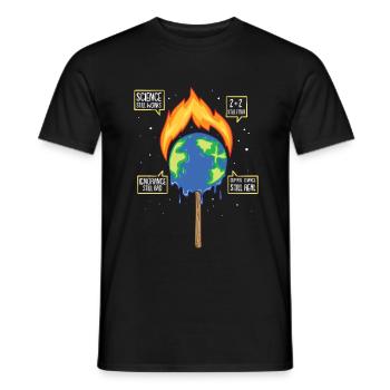 Climate Burning Melting Earth Climate Change - Men's T-Shirt - black - Front - AI Model Male 178 light (178cm)