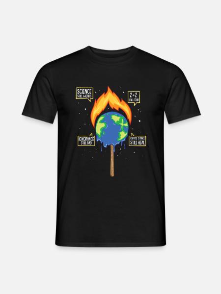 Klima Brennende Schmelzende Erde Climate Change - Männer T-Shirt - Schwarz