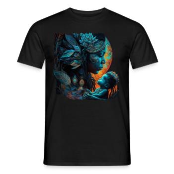 Mother and Daughter Fantasy Gift - Men's T-Shirt - black - Front - AI Model Male 178 light (178cm)