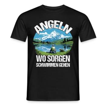 Angler Angeln Spruch - Männer T-Shirt - Schwarz - Vorne - AI Model Male 178 light (178cm)