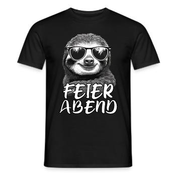 Faultier Feierabend - Männer T-Shirt - Schwarz - Vorne - AI Model Male 178 light (178cm)