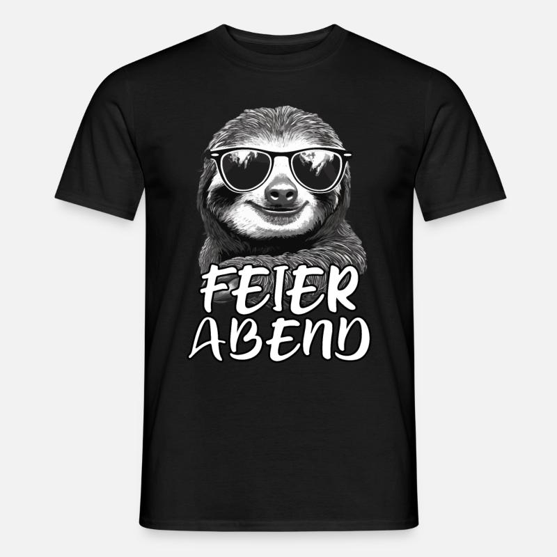 Faultier Feierabend - Männer T-Shirt - Schwarz