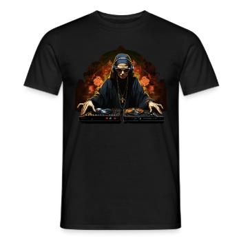 Nonne DJ - Männer T-Shirt - Schwarz - Vorne - AI Model Male 178 light (178cm)