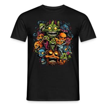 Halloween Monsters - Men's T-Shirt - black - Front - AI Model Male 178 light (178cm)
