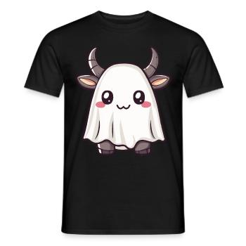 Bull Halloween Comic Fantôme - T-shirt homme - noir - Devant - AI Model Male 178 light (178cm)