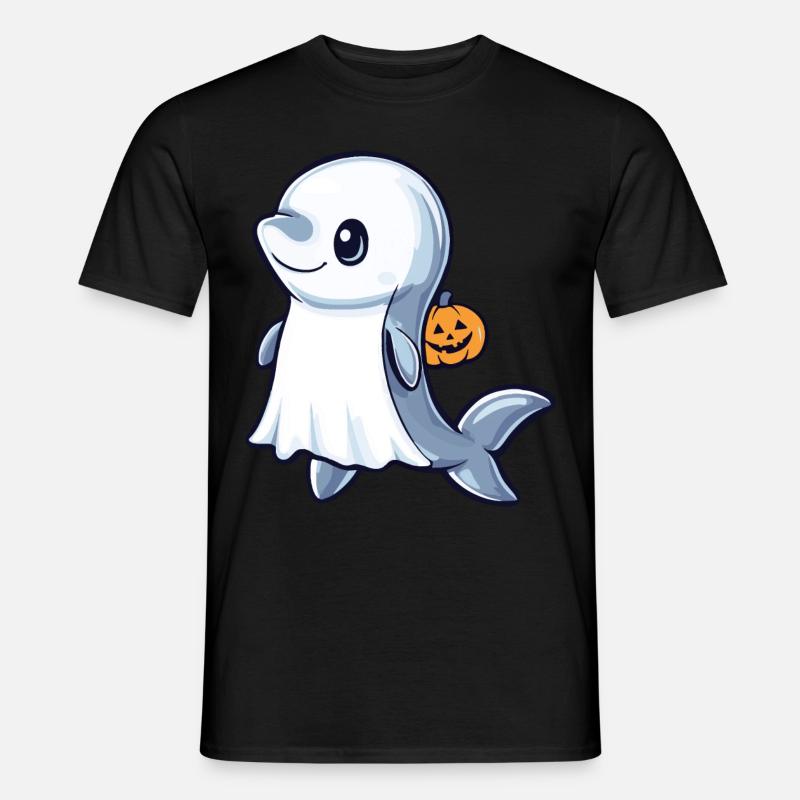 Delfin Halloween Comic Geist - Männer T-Shirt - Schwarz