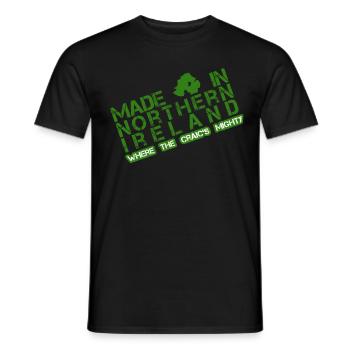 Fabriqué en Irlande du Nord - T-shirt homme - noir - Devant - AI Model Male 178 light (178cm)