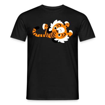 Niedlicher fauler Tiger von Cheerful Madness!! - Männer T-Shirt - Schwarz - Vorne - AI Model Male 178 light (178cm)