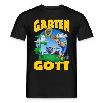 Garten Gott Sonnenblume no problem RAHMENLOS - Männer T-Shirt - Schwarz - Vorne - AI Model Male 178 light (178cm)