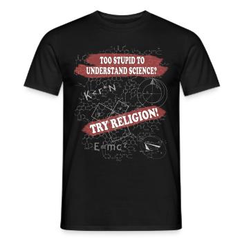 stupid_science_schwarz_v3 T-Shirts - Männer T-Shirt - Schwarz - Vorne - AI Model Male 178 light (178cm)