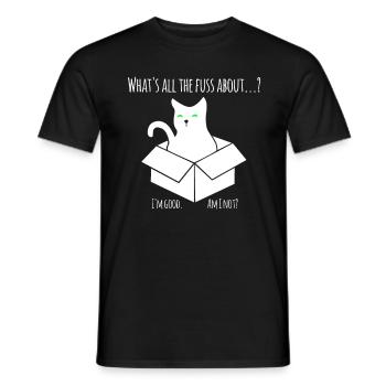 Schroedinger Katze - Experiment mit der Box - Männer T-Shirt - Schwarz - Vorne - AI Model Male 178 light (178cm)