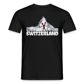 Ski Matterhorn Schweiz Bergsteiger Schneeliebhaber - Männer T-Shirt - Schwarz - Vorne - AI Model Male 178 light (178cm)