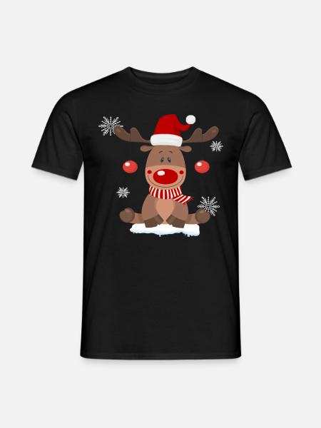 Rentier Christmas Xmas Weihnachten - Mænd T-shirt - sort