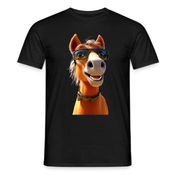 Cheval, Fille De Cheval, Cavalier, Poney, Écurie, Chevaux - T-shirt homme - noir - Devant - AI Model Male 178 light (178cm)