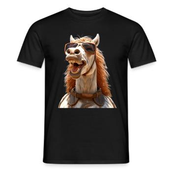 Cheval, Fille De Cheval, Cavalier, Poney, Écurie, Chevaux - T-shirt homme - noir - Devant - AI Model Male 178 light (178cm)