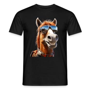 Cheval, Fille De Cheval, Cavalier, Poney, Écurie, Chevaux - T-shirt homme - noir - Devant - AI Model Male 178 light (178cm)