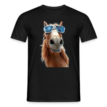 Cheval, Fille De Cheval, Cavalier, Poney, Écurie, Chevaux - T-shirt homme - noir - Devant - AI Model Male 178 light (178cm)