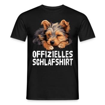 Offizieles Schlafshirt Yorkshire Terrier - Männer T-Shirt - Schwarz - Vorne - AI Model Male 178 light (178cm)