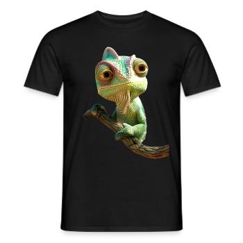 Caméléon, Lézard, Reptile, Iguane, Lézard, Caméléons - T-shirt homme - noir - Devant - AI Model Male 178 light (178cm)