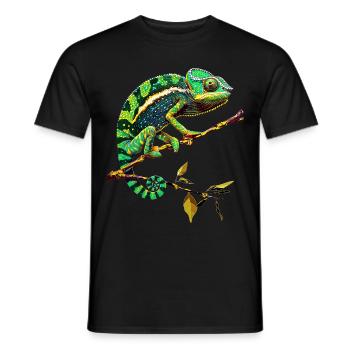 Caméléon, Lézard, Reptile, Iguane, Lézard, Caméléons - T-shirt homme - noir - Devant - AI Model Male 178 light (178cm)