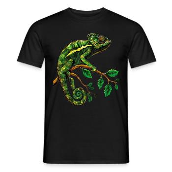Caméléon, Lézard, Reptile, Iguane, Lézard, Caméléons - T-shirt homme - noir - Devant - AI Model Male 178 light (178cm)