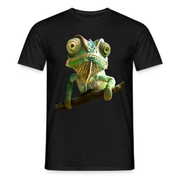 Caméléon, Lézard, Reptile, Iguane, Lézard, Caméléons - T-shirt homme - noir - Devant - AI Model Male 178 light (178cm)