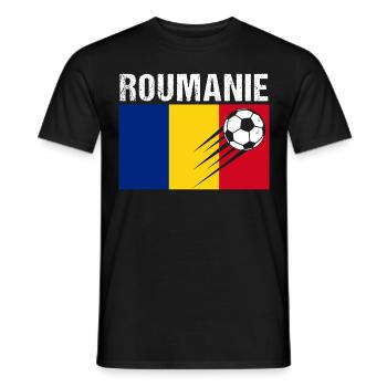 Romania Flag Romanian Football Gift - Men's T-Shirt - black - Front - AI Model Male 178 light (178cm)