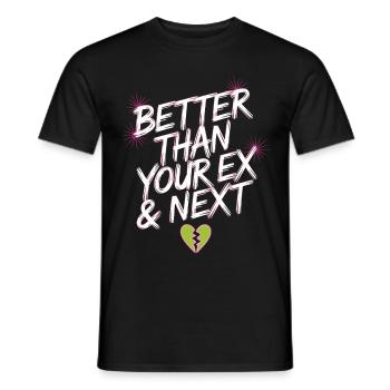 Better Than Your Ex & Next Breakup Single Party - Men's T-Shirt - black - Front - AI Model Male 178 light (178cm)