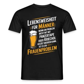 Lebensweisheit für Männer Werkstatt JGA Handwerker - Männer T-Shirt - Schwarz - Vorne - AI Model Male 178 light (178cm)