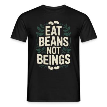 Manger des haricots Pas des êtres Animaux Haricots Végétarien Végétalien - T-shirt homme - noir - Devant - AI Model Male 178 light (178cm)