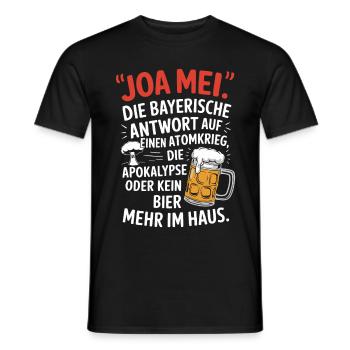 Joa Mei Bayerischer Sarkasmus Egal Dialekt Bier - Männer T-Shirt - Schwarz - Vorne - AI Model Male 178 light (178cm)