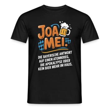 Joa Mei Bayerischer Sarkasmus Egal Dialekt Bier - Männer T-Shirt - Schwarz - Vorne - AI Model Male 178 light (178cm)