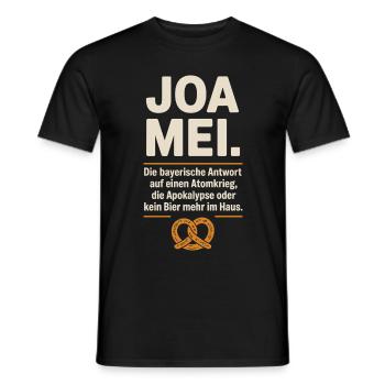 Joa Mei Bayerischer Sarkasmus Egal Dialekt Bier - Männer T-Shirt - Schwarz - Vorne - AI Model Male 178 light (178cm)