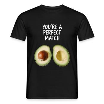 Avocado Liebe You're A Perfect Match Valentinstag - Männer T-Shirt - Schwarz - Vorne - AI Model Male 178 light (178cm)