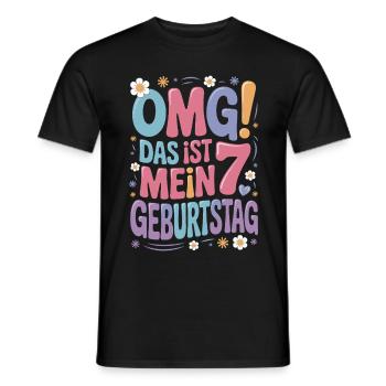 7. Geburtstag Mädchen Das Ist Mein 7. Geburtstag - Männer T-Shirt - Schwarz - Vorne - AI Model Male 178 light (178cm)