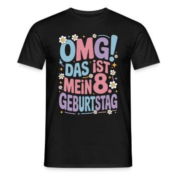 8. Geburtstag Mädchen Das Ist Mein 8. Geburtstag - Männer T-Shirt - Schwarz - Vorne - AI Model Male 178 light (178cm)