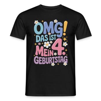 4. Geburtstag Mädchen Das Ist Mein 4. Geburtstag - Männer T-Shirt - Schwarz - Vorne - AI Model Male 178 light (178cm)